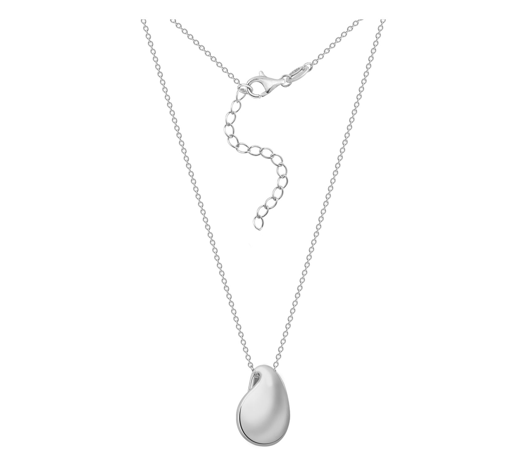 Sterling Silver Droplet Pendant w/ Chain