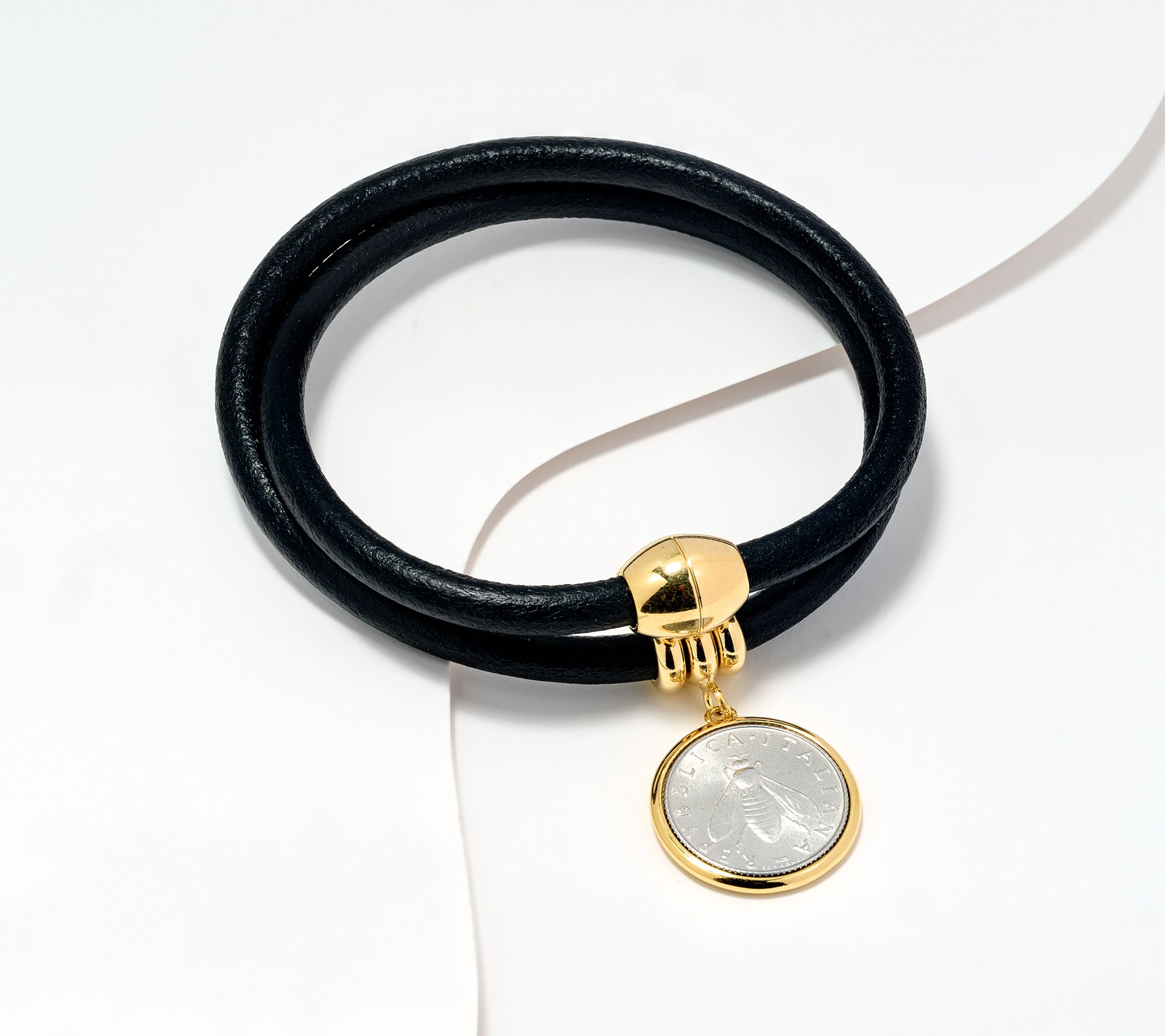 "As Is" David Markstein Sterl Coin & Leather Bracelet or Necklace