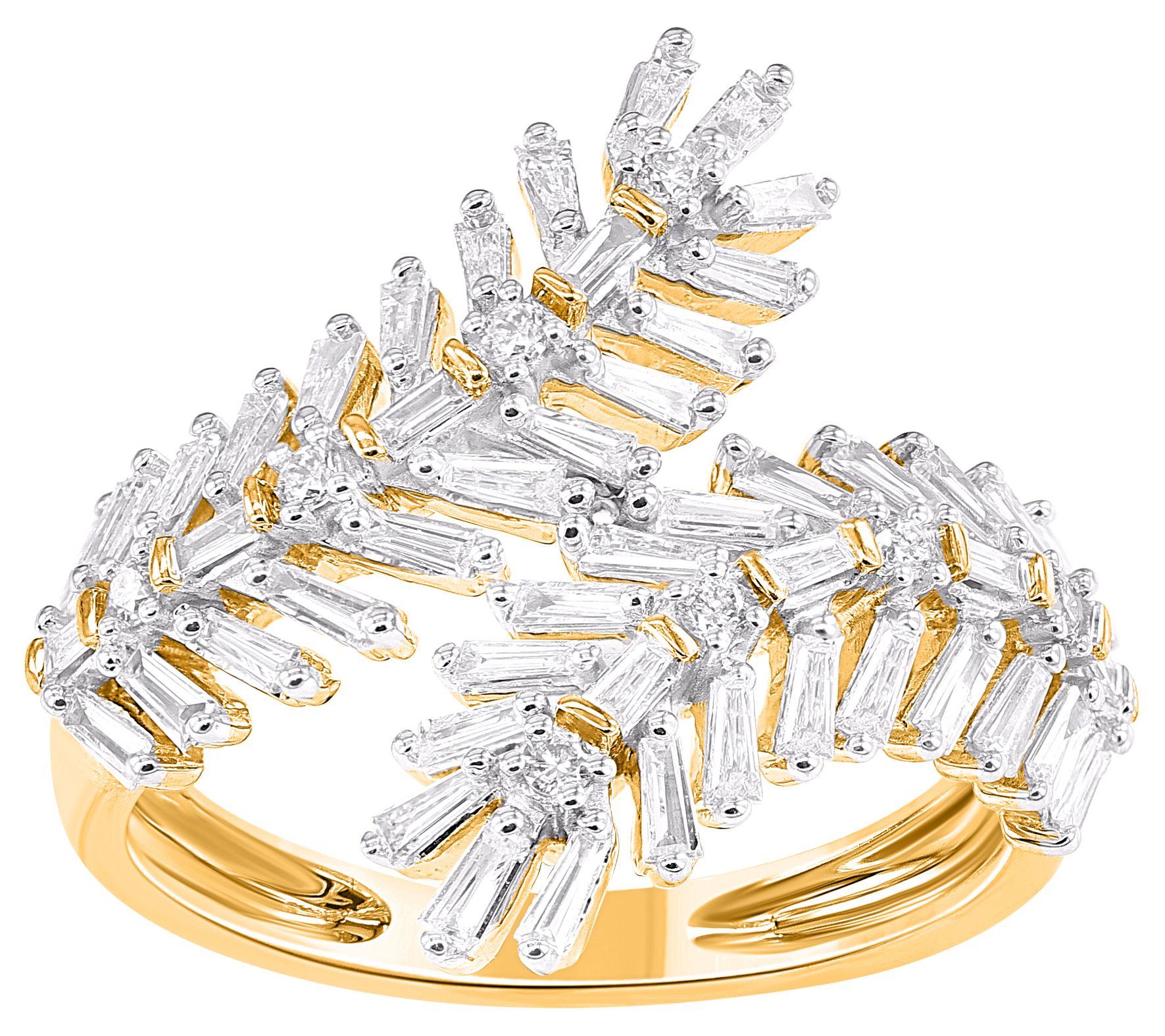 Affinity Diamonds 0.75 cttw Leafy Bypass Ring,14K Gold