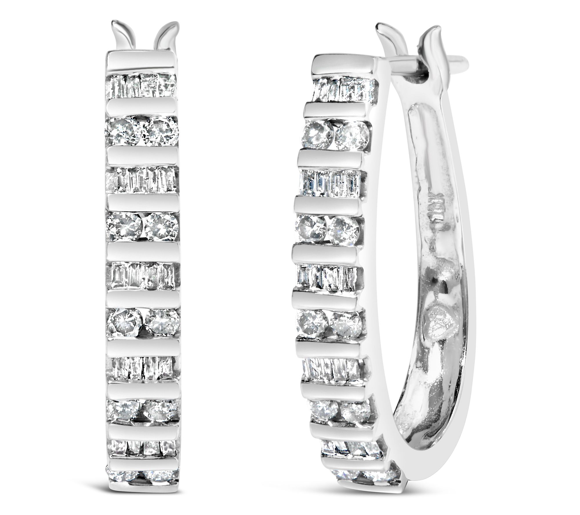 Haus of Brilliance 1.00 cttw Diamond Hoop Earrings, 10K Gold
