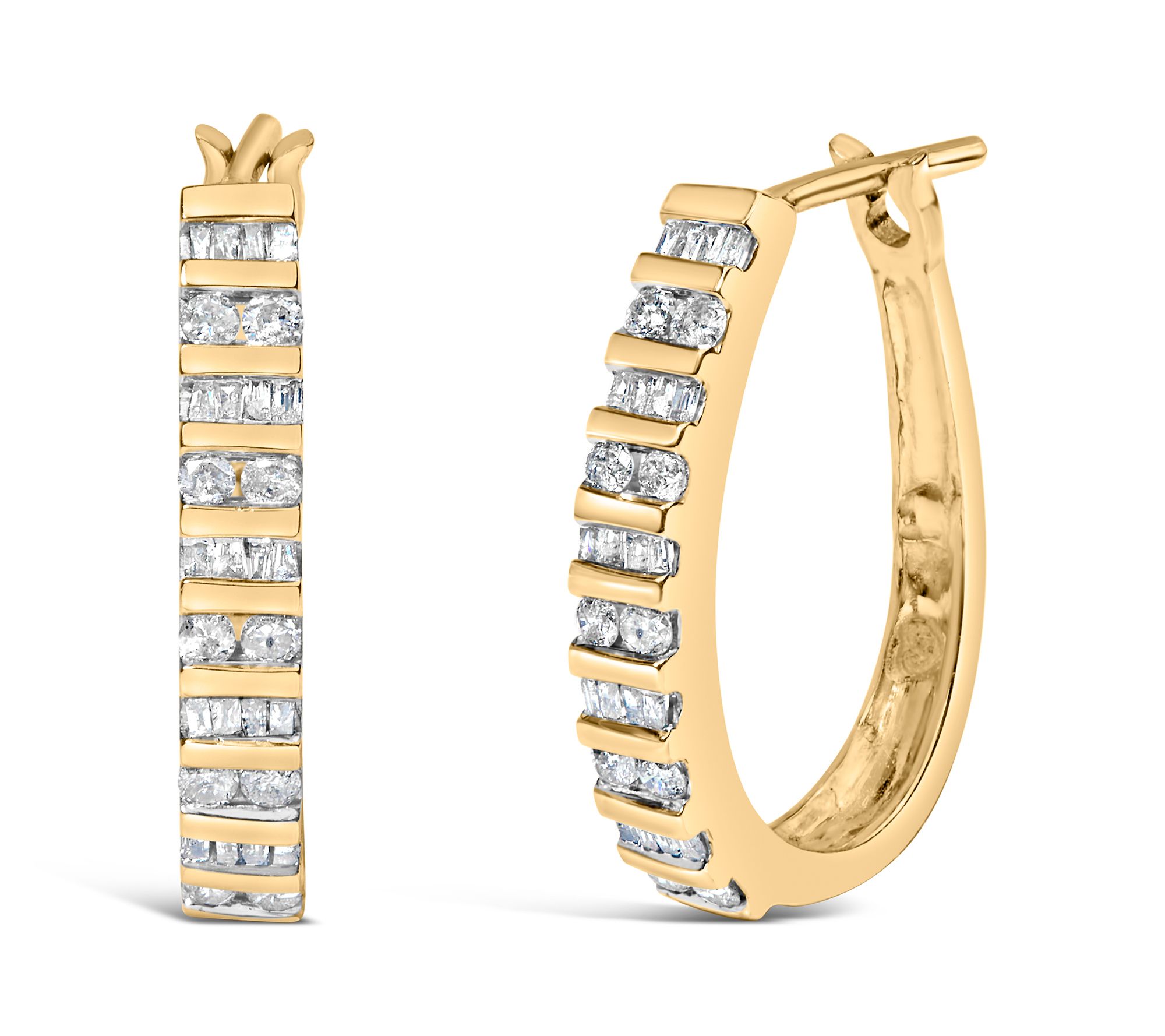 Haus of Brilliance 1.00 cttw Diamond Hoop Earrings, 10K Gold