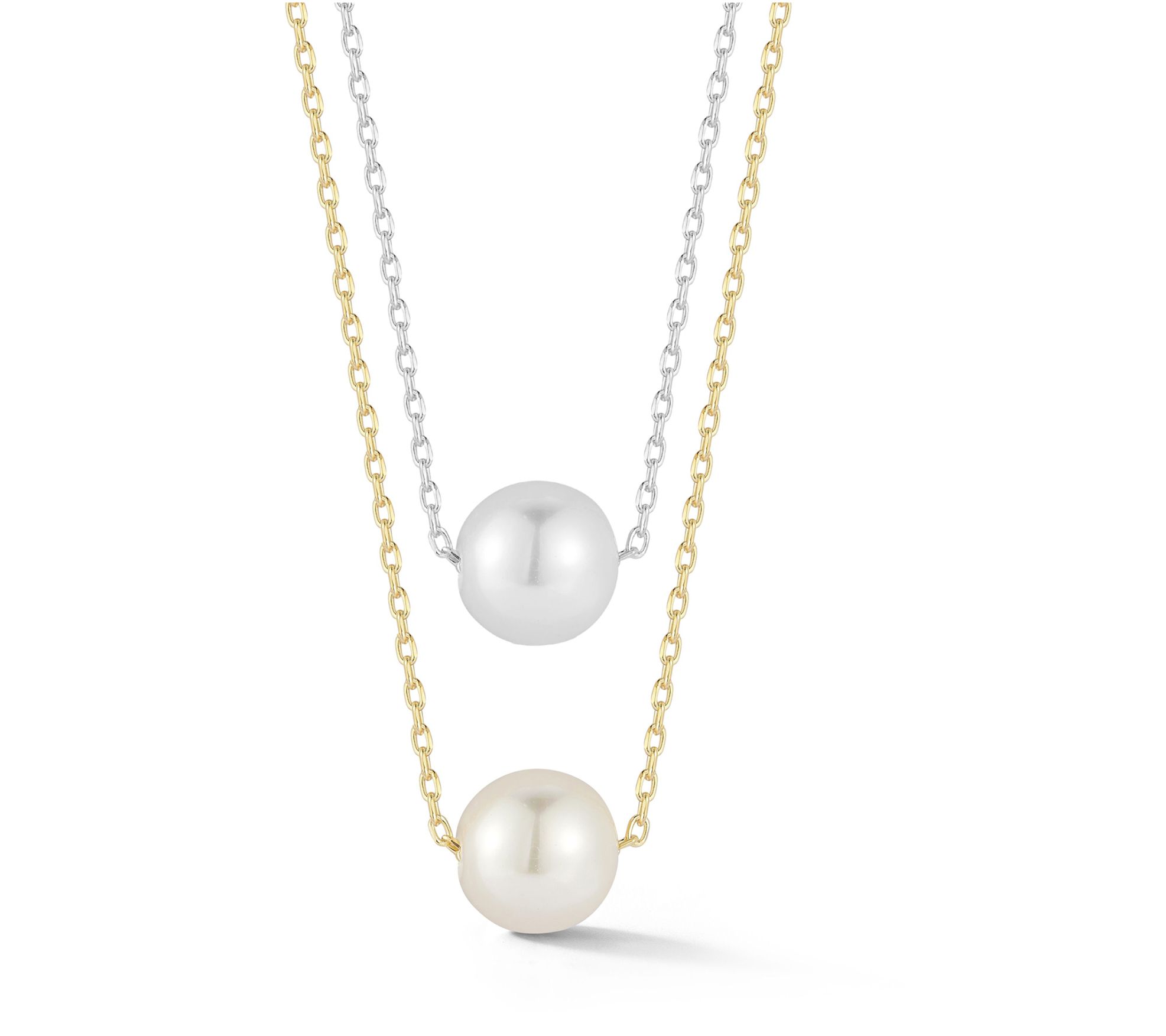 Sterlina Silver Set of 2 Cultured Pearl Necklaces, Sterling