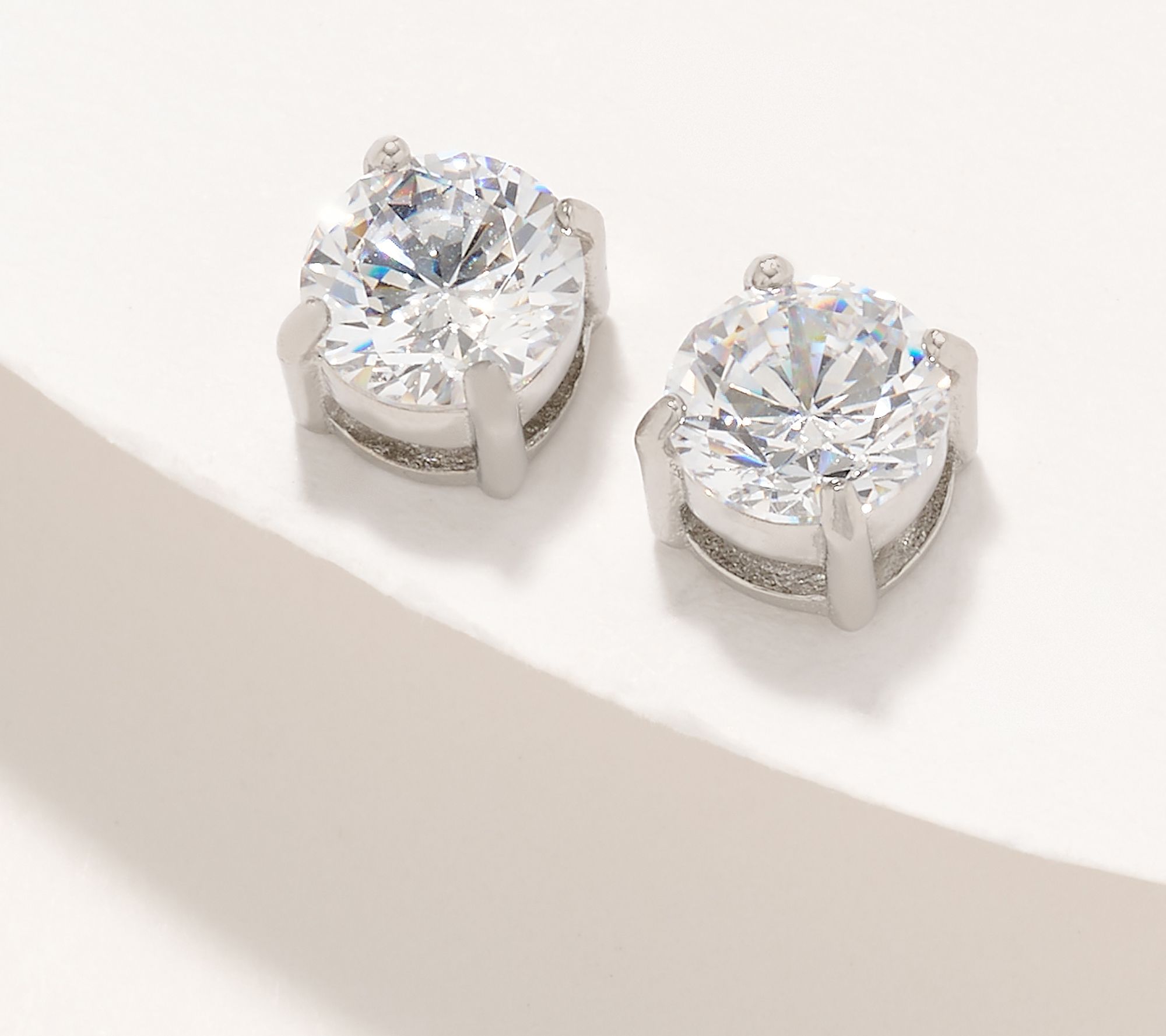 Steel by Diamonique 2ct Round Stud Earrings
