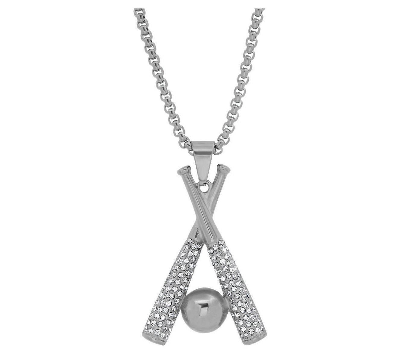 Steel By Design Men's Baseball Bat Pendant w/ Chain