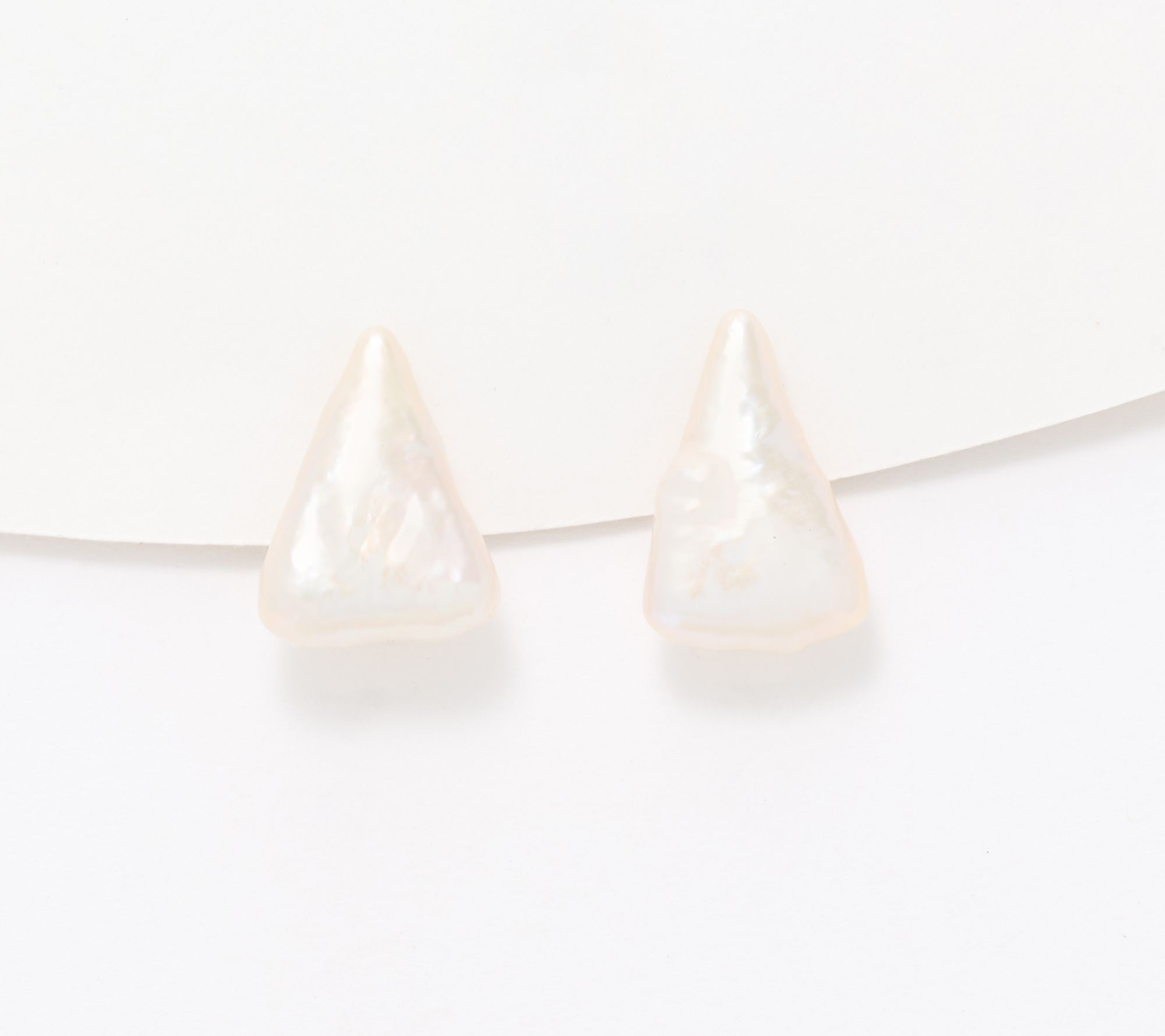 Honora Sterling Silver Triangle Shaped Cultured Pearl Stud