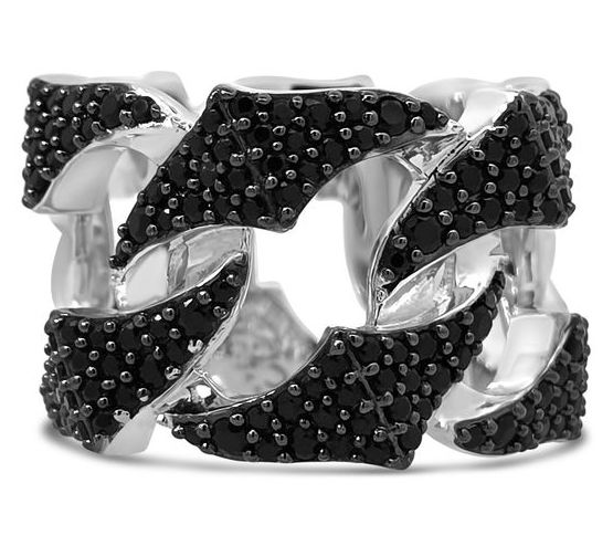 Margo Manhattan Sterling Silver Black Spinel Elton Ring