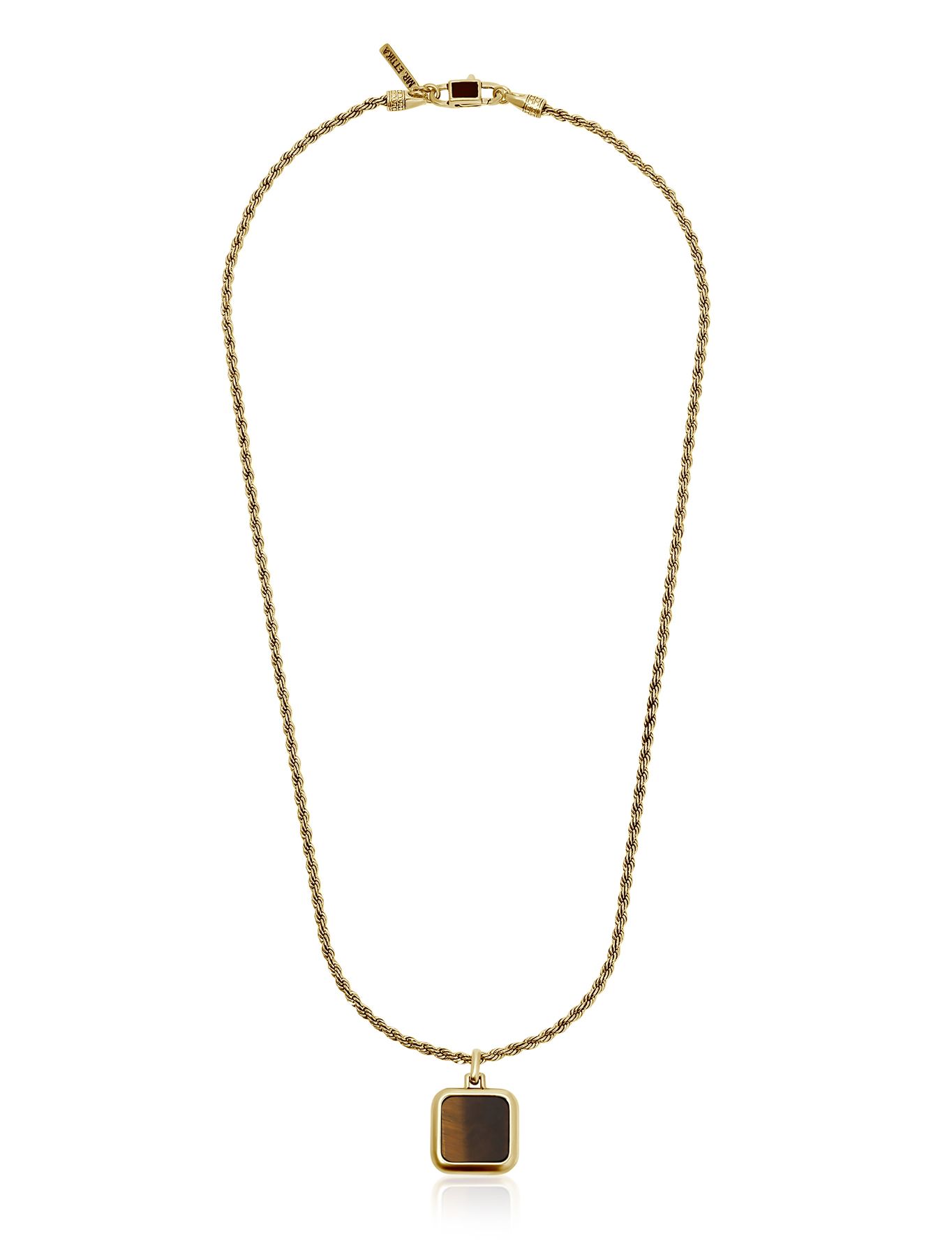 Mr Ettika Simulated Tiger's Eye Pendant w/ Chain