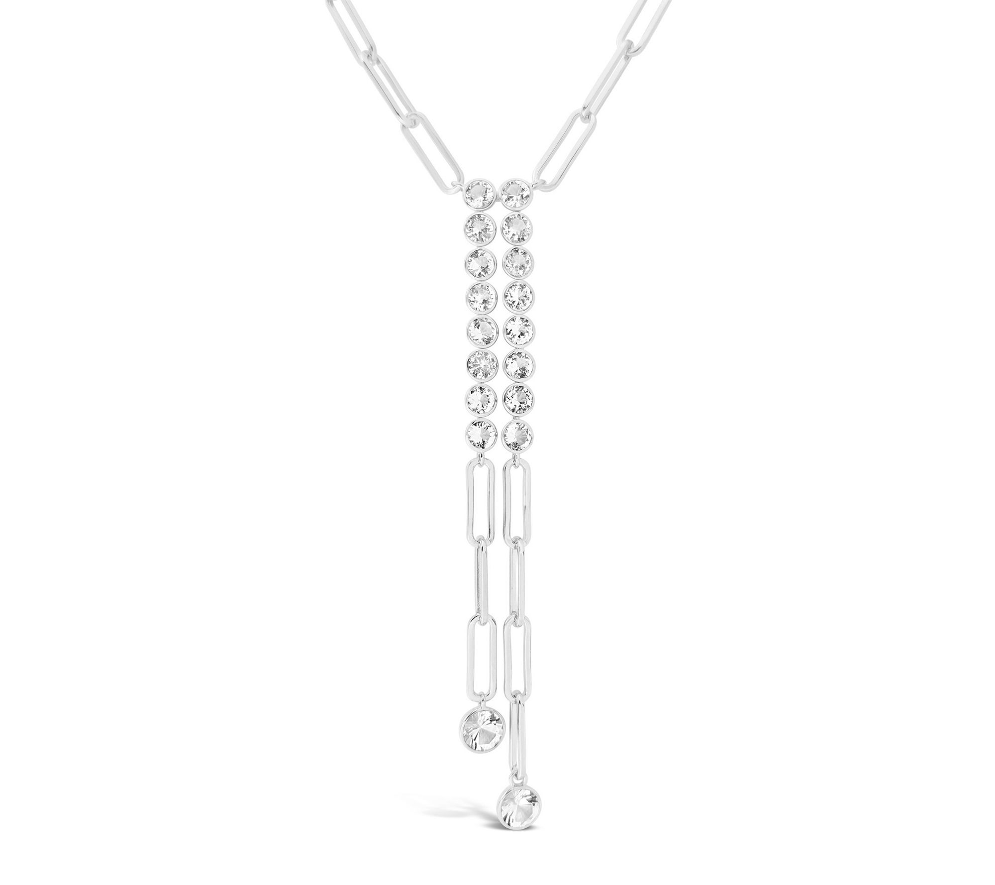 Elyse Ryan Sterling Silver White Topaz Sloane Necklace