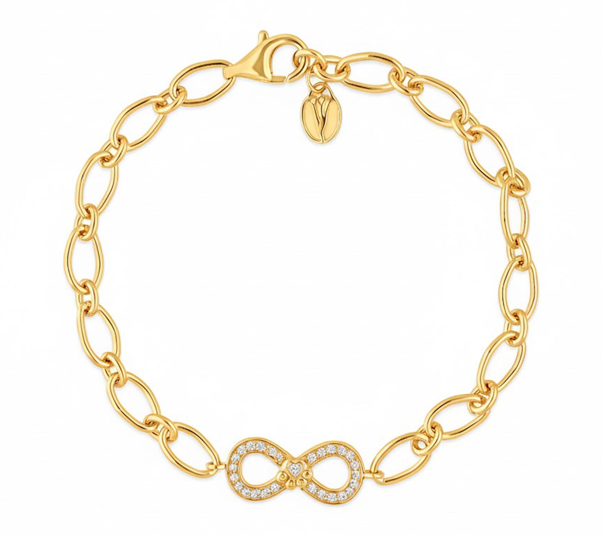 Goddaughters 14K Gold Clad White Topaz InfinityPaw Bracelet