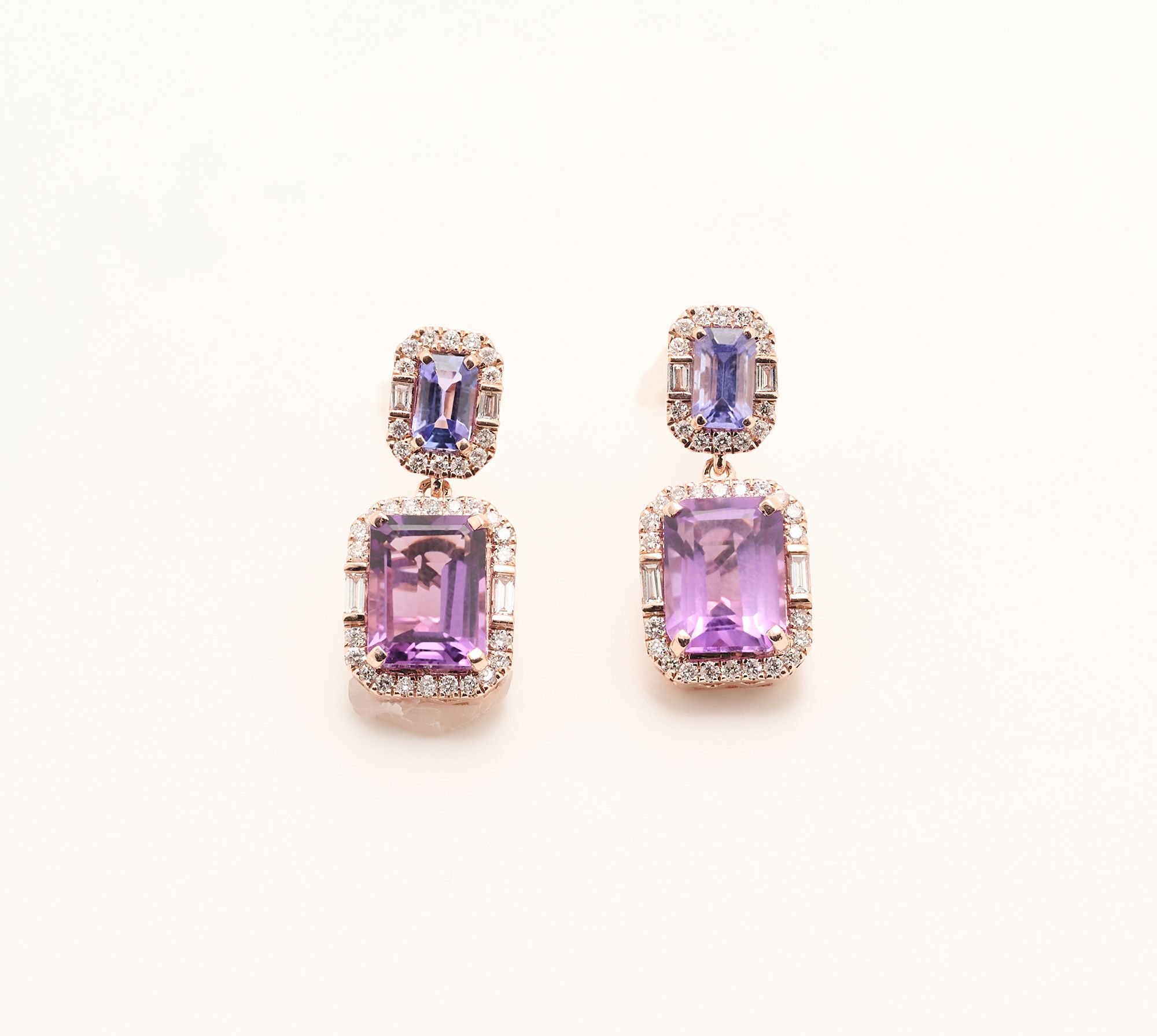 Effy 14k Rose Gold Amethyst Drop Earrings