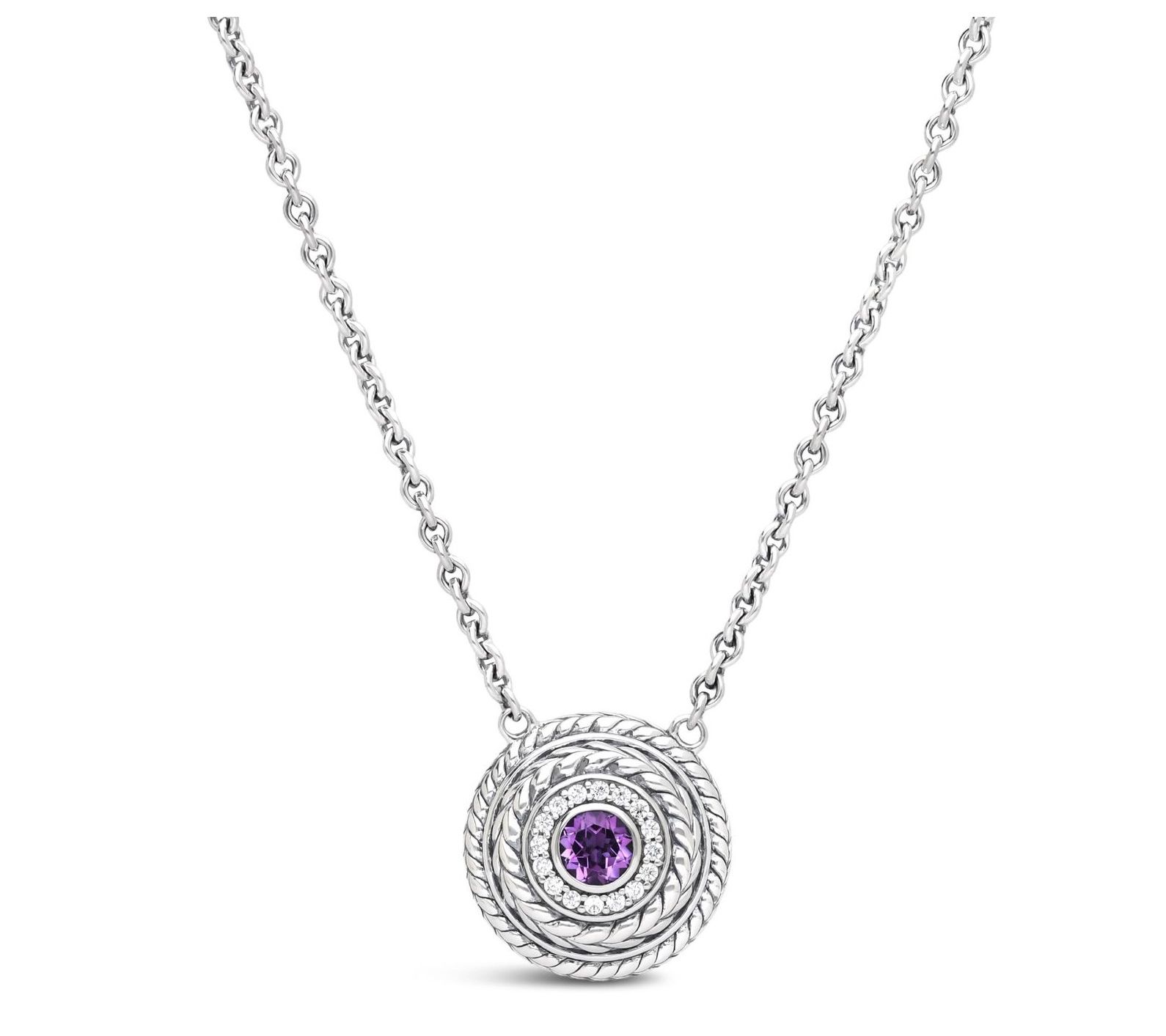 Tiffany Kay Studio Sterling Amethyst & Diamonique Necklace
