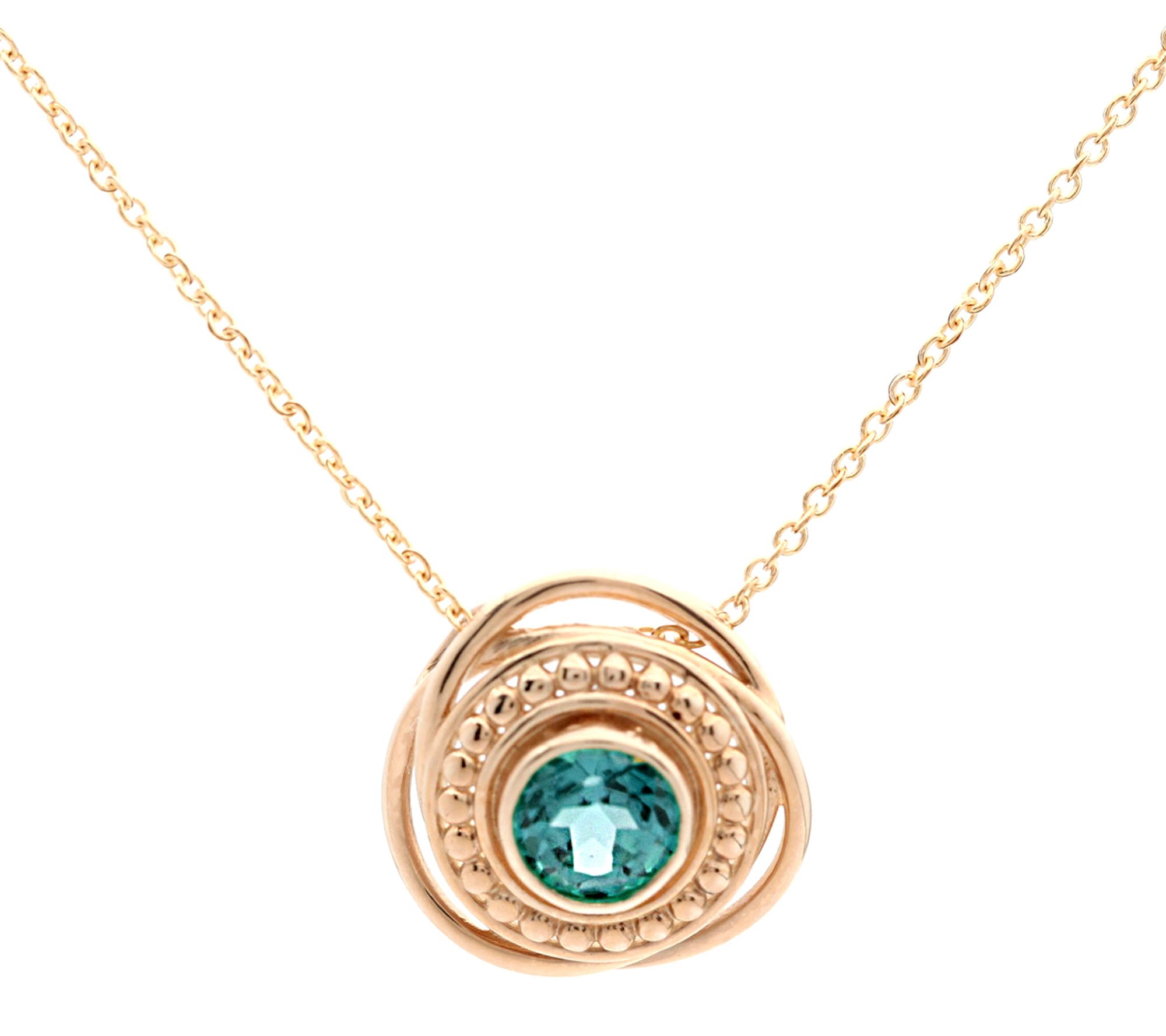 Adi Paz 14K Gold Textured Gemstone Necklace