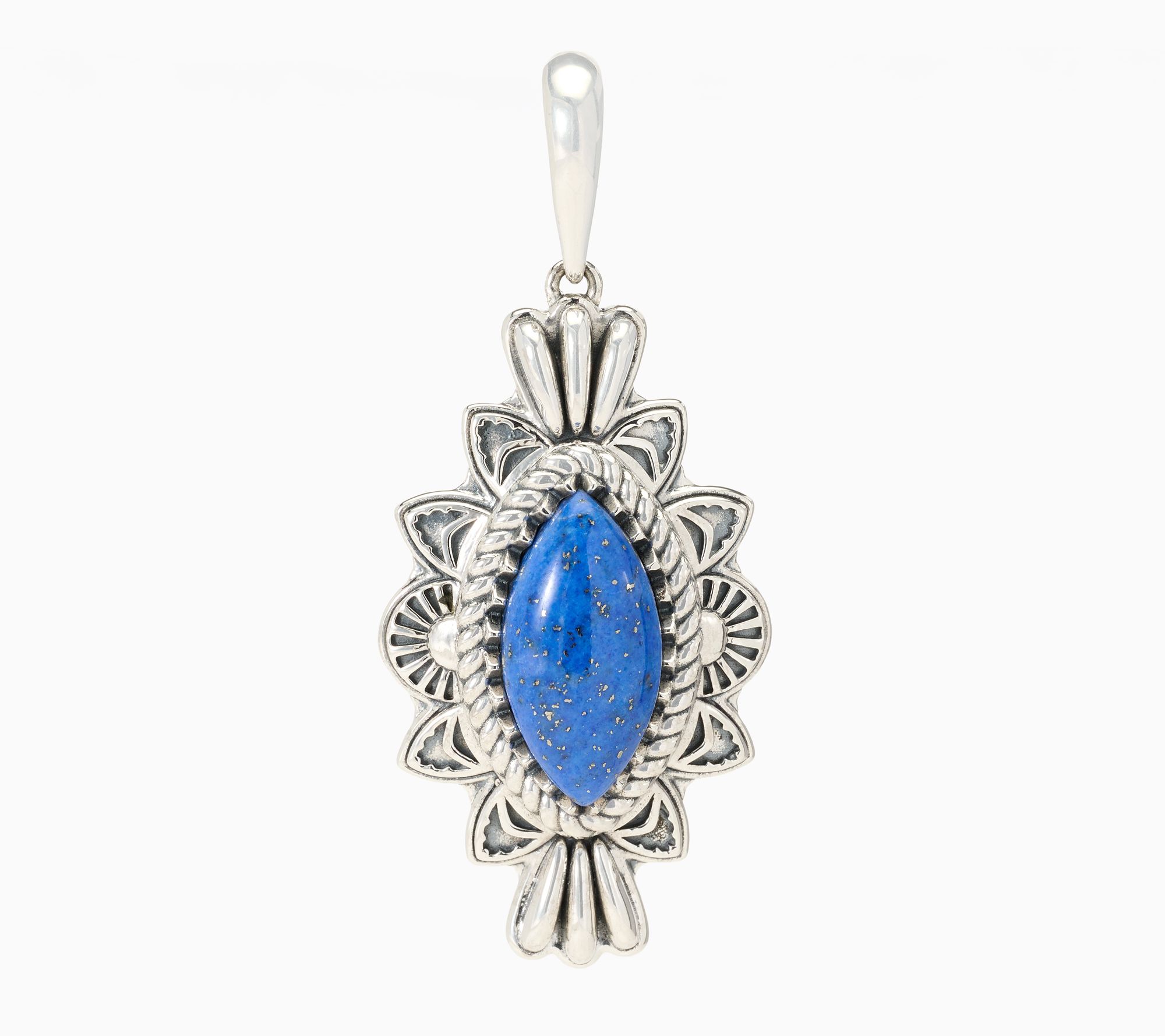 American West Sterling Silver Marquise Gemstone Concha Enhancer