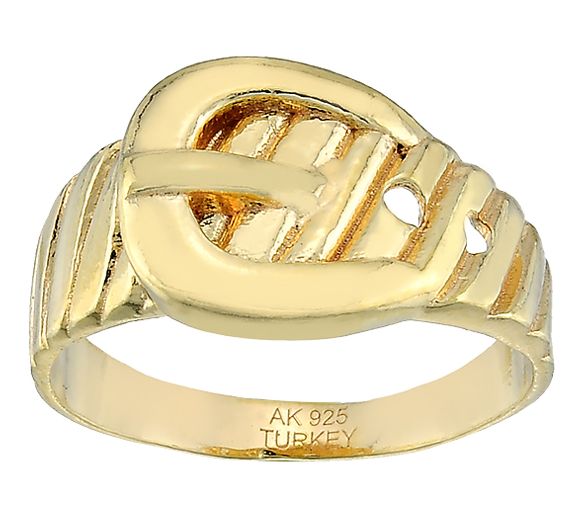 Silver Style Solid Buckle Design Band Ring, Sterling Silver