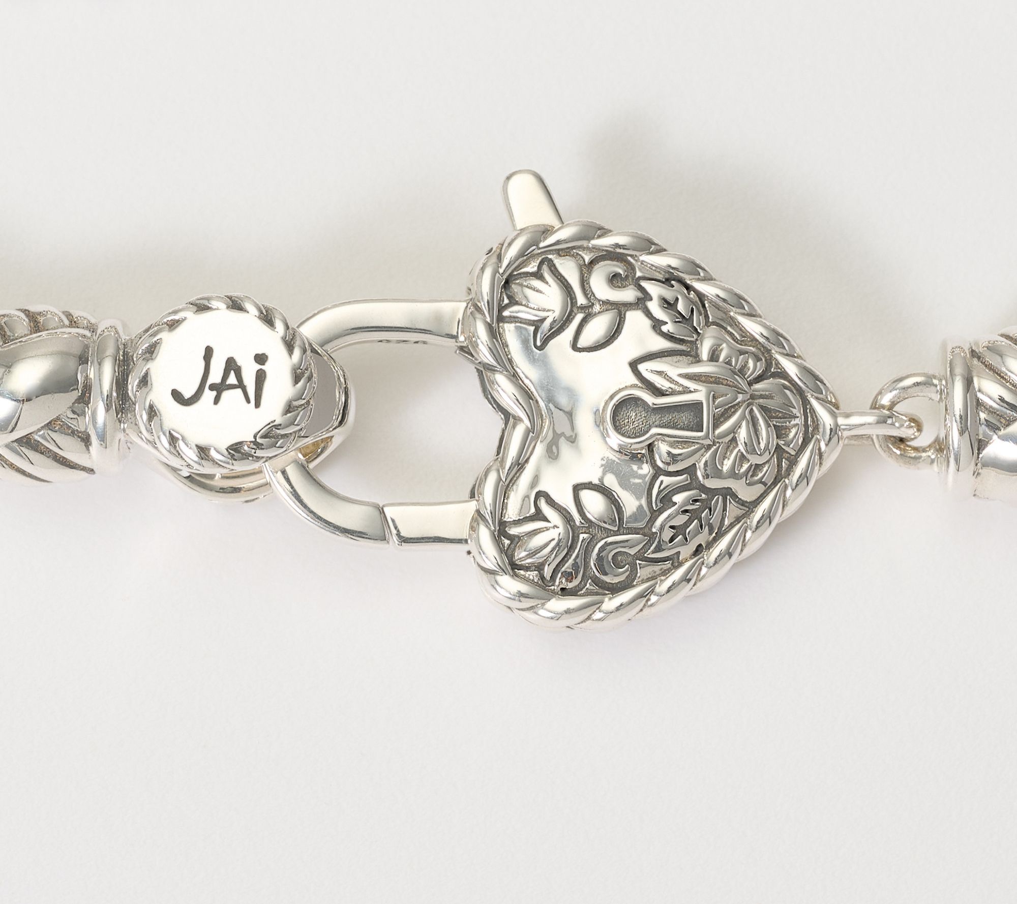 JAI Sterling Silver Multi Row Box Chain & Pearl Bracelet, 27g