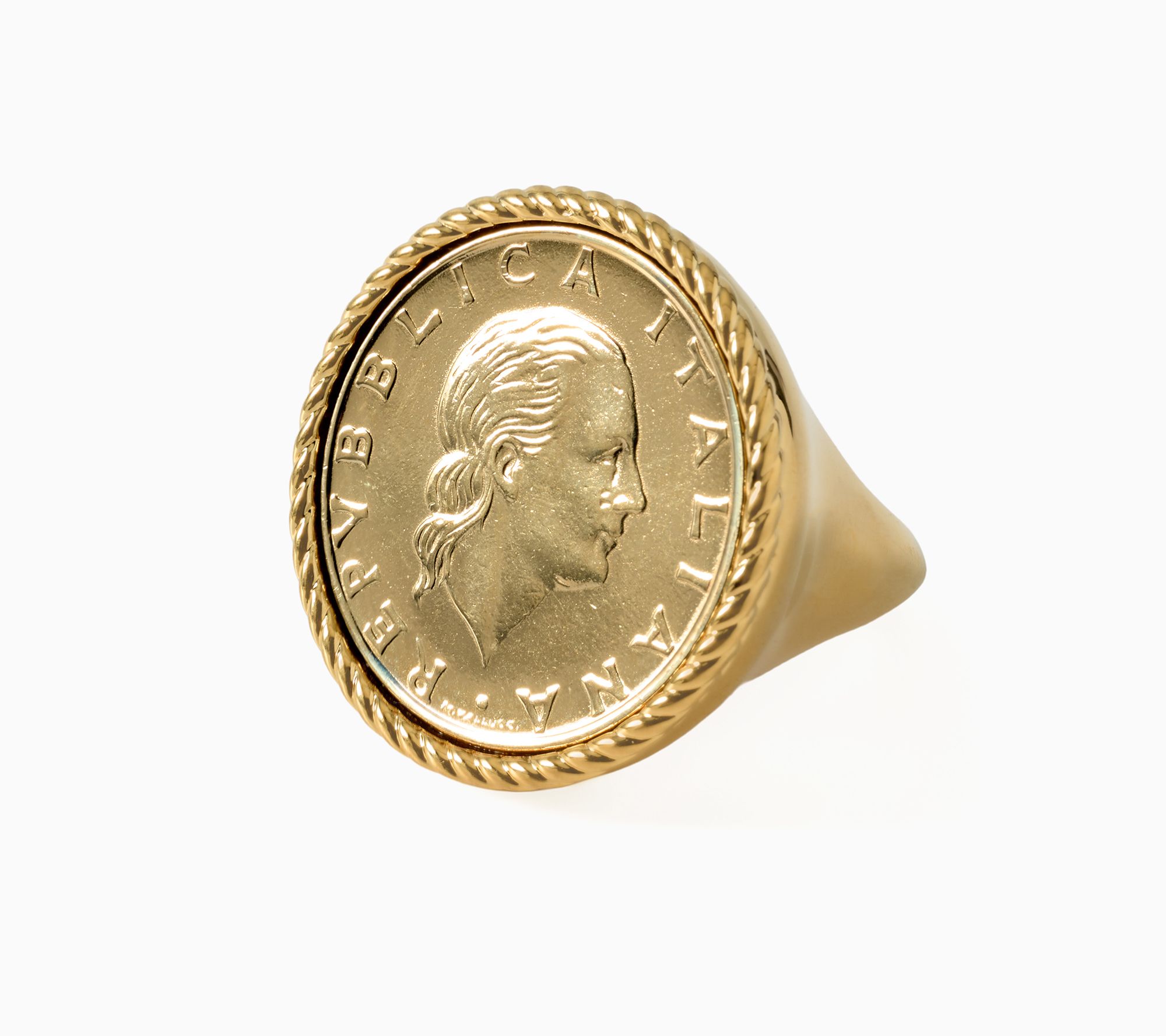  David Markstein Bronze 200 Lira Coin Upscale Ring