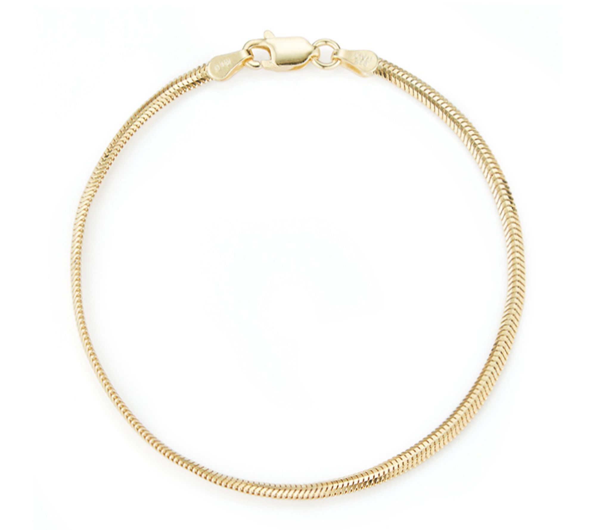 Italian Silver 10" Snake Chain Ankle Bracelet, Sterling