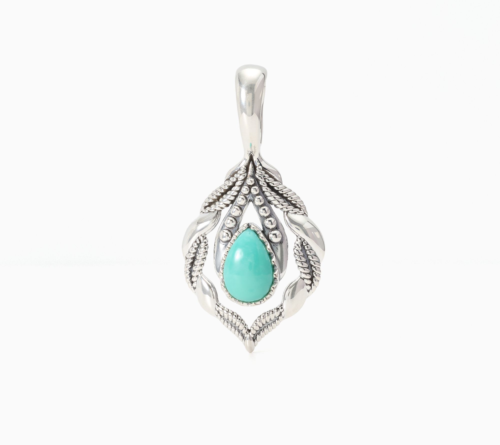 American West Sterling Pear Gemstone Twist Rope Enhancer