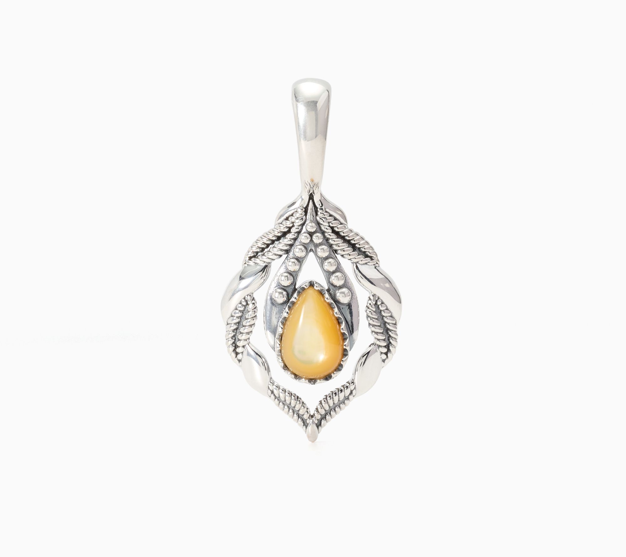 American West Sterling Pear Gemstone Twist Rope Enhancer