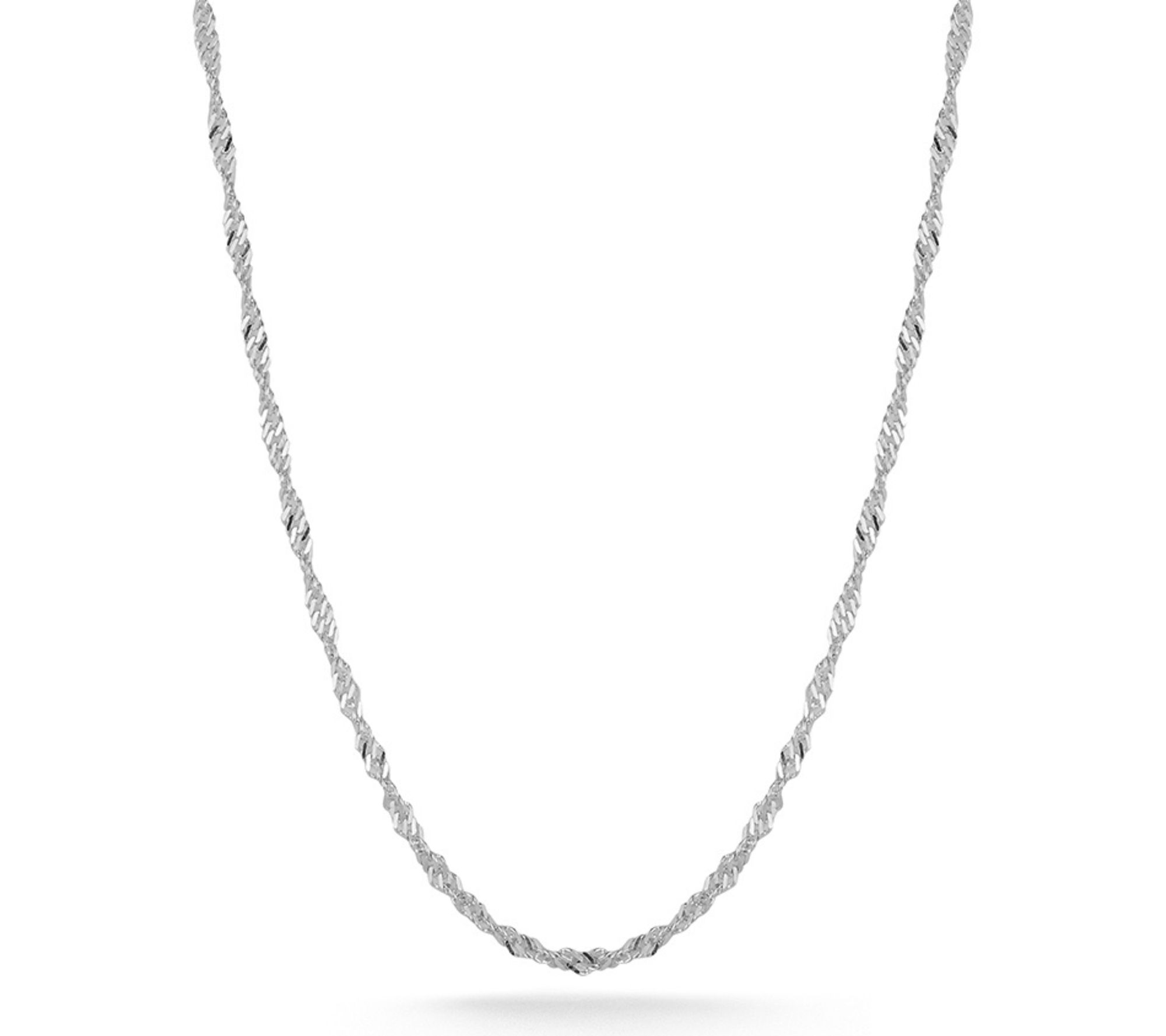 Italian Silver 18" Singapore Chain Necklace, Sterling