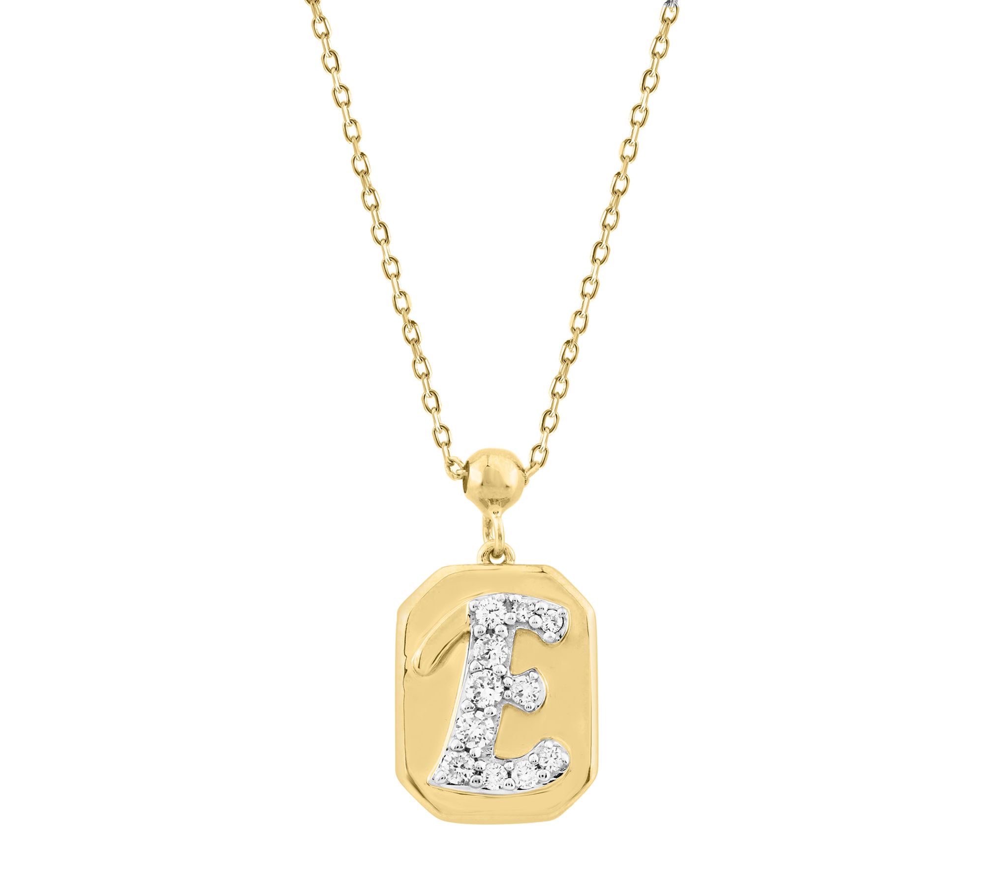 Fire Light Lab Grown Diamond Initial Necklace, 14K Plated