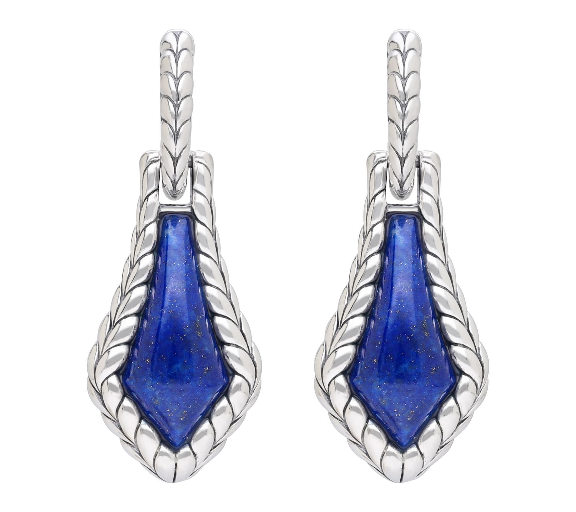 Tiffany Kay Studio Sterling Herringbone Lapis Shield Earrings