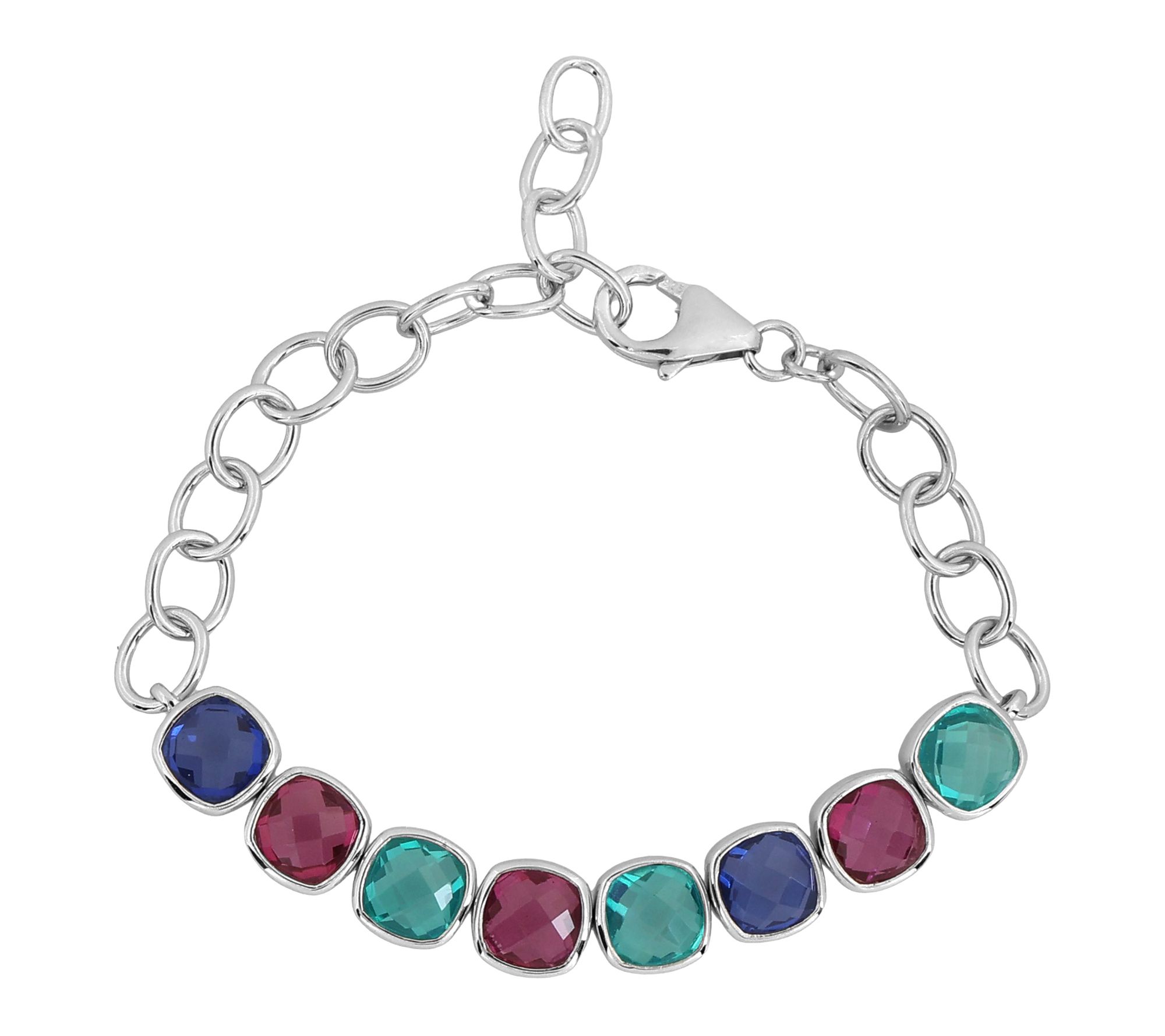 Affinity Gems Multi-Quartz Doublet Bracelet, Sterling Silver