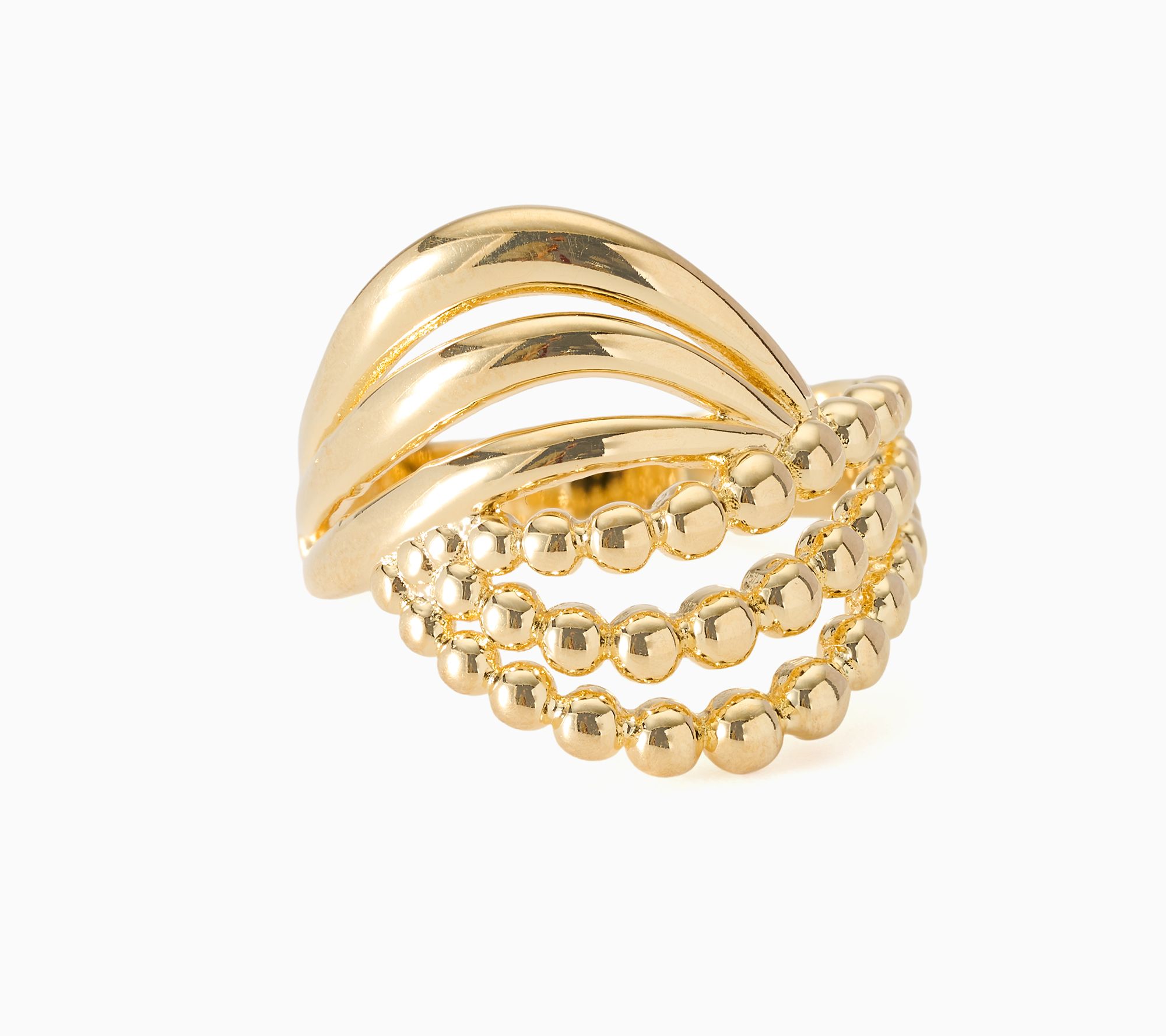 David Markstein Bronze Bold Beaded & Polished Ring