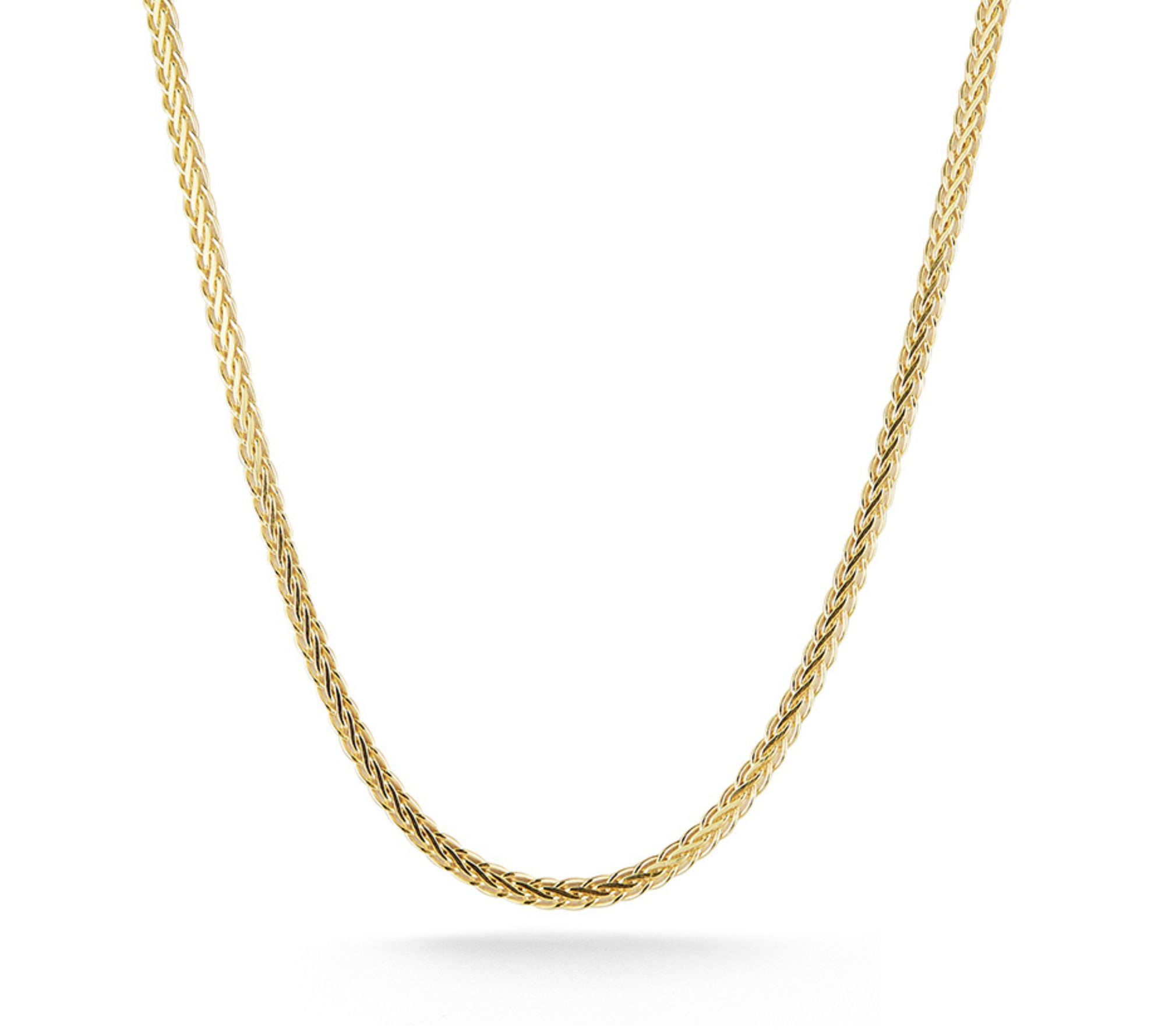 Italian Silver Wheat Chain Necklace, Sterling