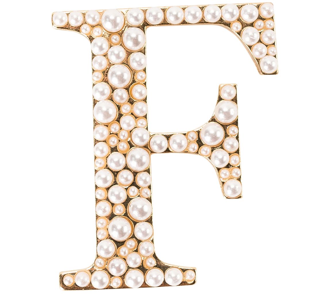 Violet & Brooks Simulated Pearl Letter Brooch