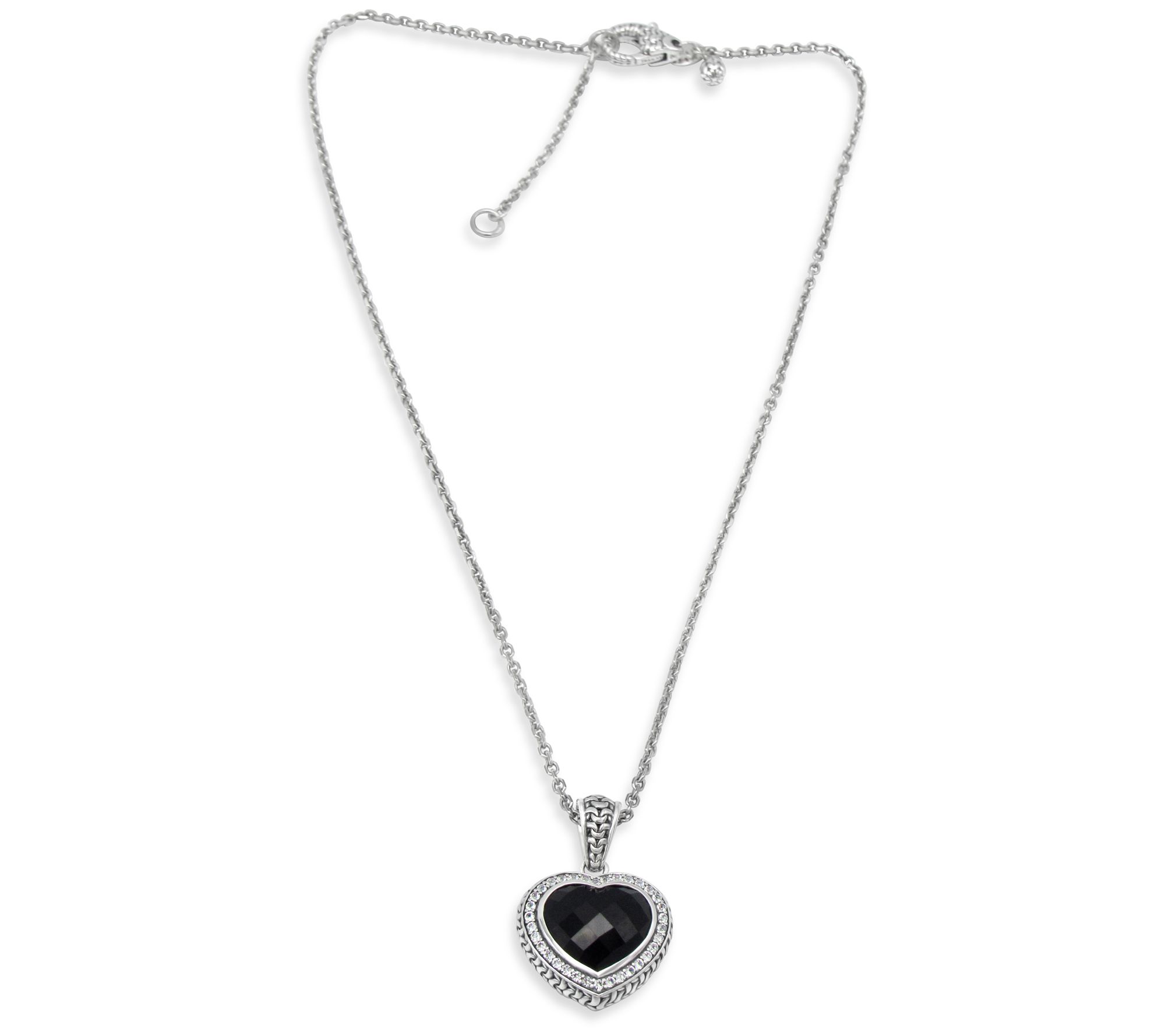 Tiffany Kay Studio Black Onyx Heart Pendant with Chain - QVC.com