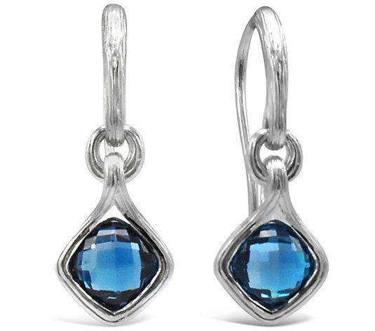 Ariva Sterling Silver 3.20 cttw Blue Topaz Dangle Earrings