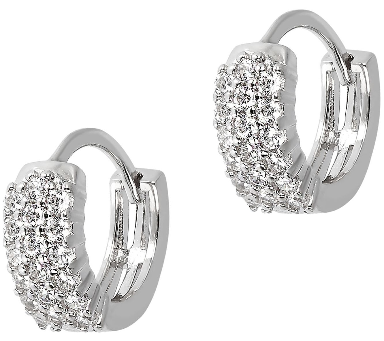 Diamonique 0.50 cttw Hoop Earrings, Sterling Siver