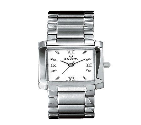 Bulova Ladies Rectangular Tank-Style Watch — QVC.com