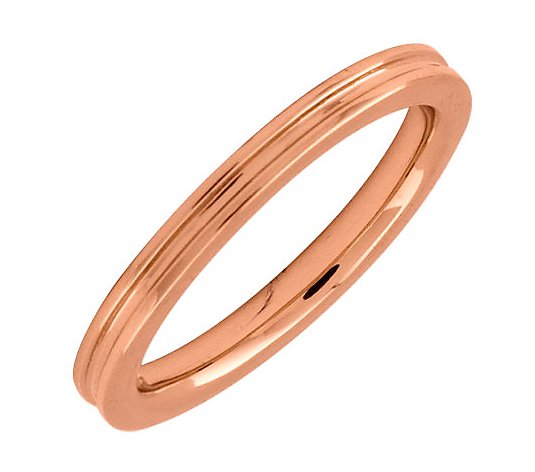 Simply Stacks Sterling 18K Rose Gold-Plated 2.25mm Groove Rin
