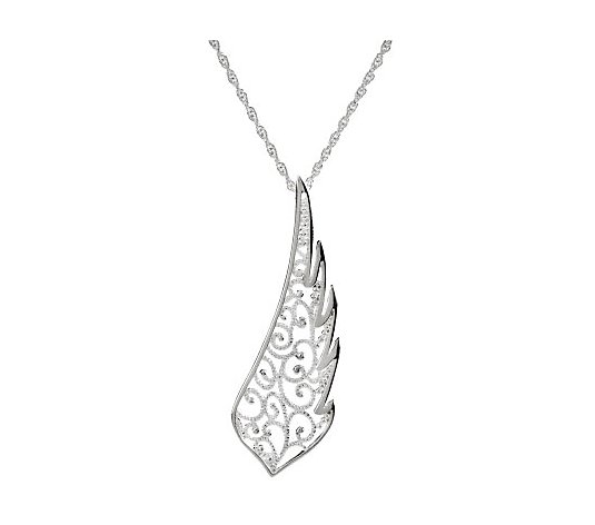 Filigree Wing Necklace by Artist of Hope,Steven Lavaggi - QVC.com