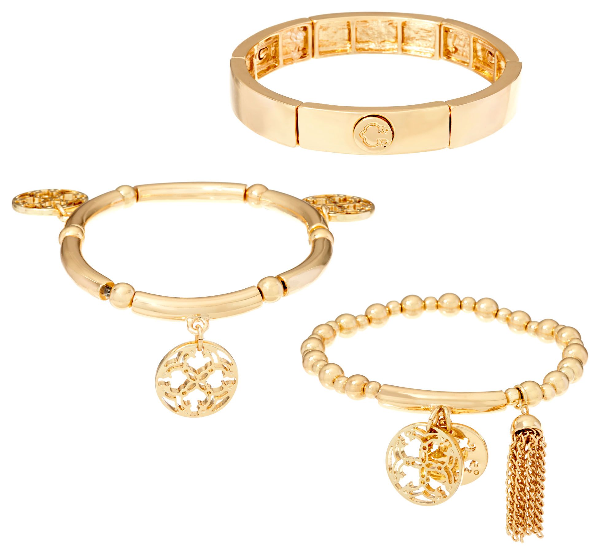 "As Is" C. Wonder Set of 3 Stretch Charm Bracelets - J359858