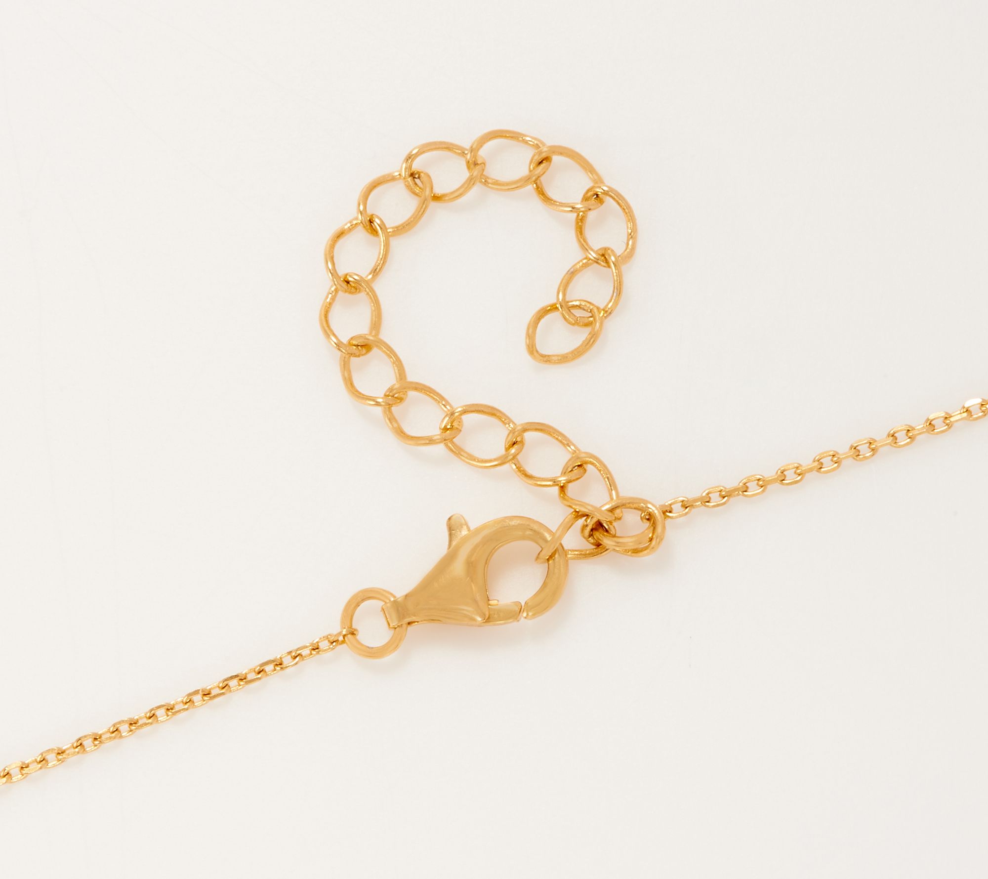 Diamonique Station Necklace with Round Pendant, Sterling Silver