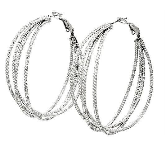 Steel by Design Textured Hoop Earrings