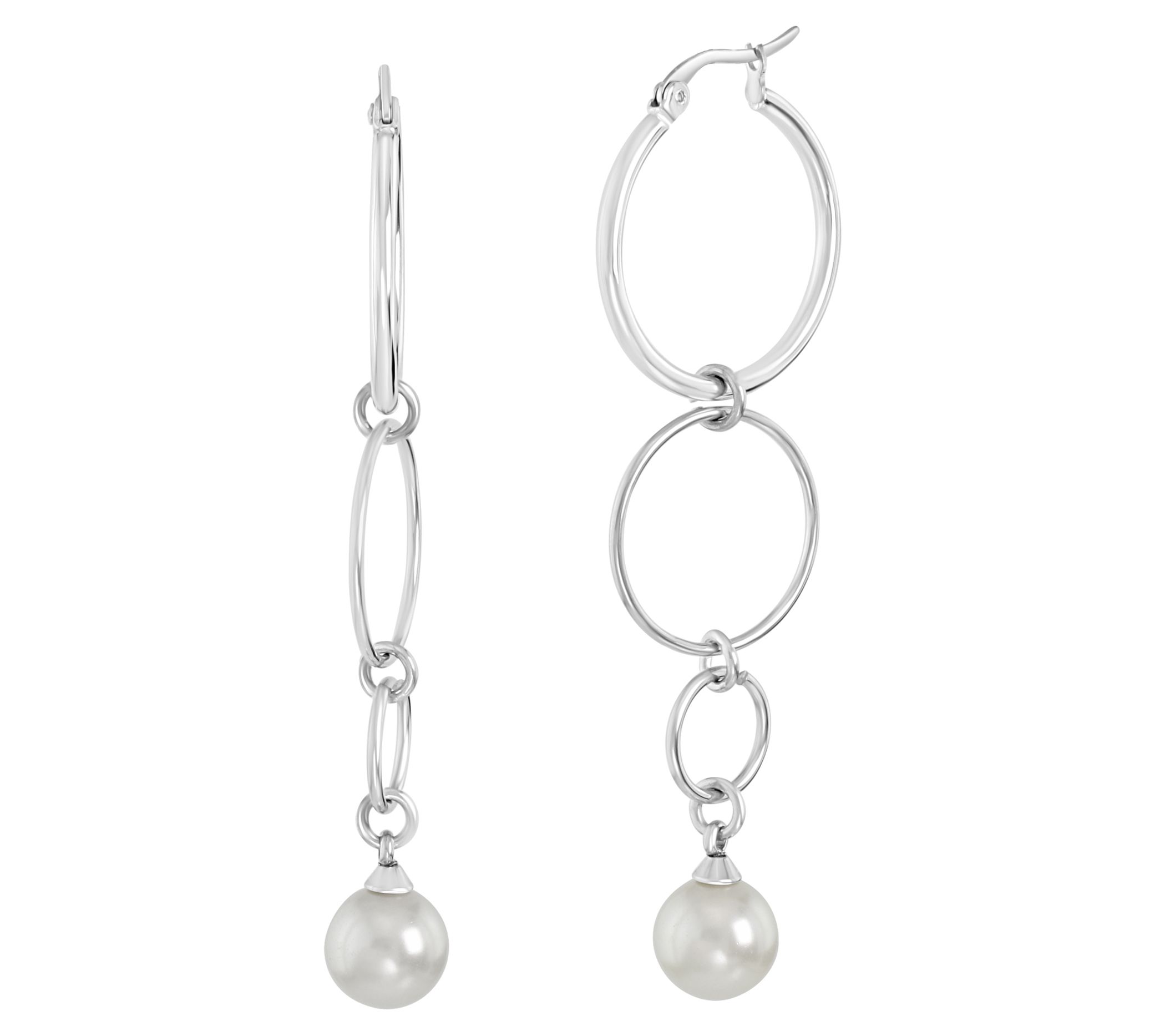 Steel by Design Graduated Hoop Drop Earrings