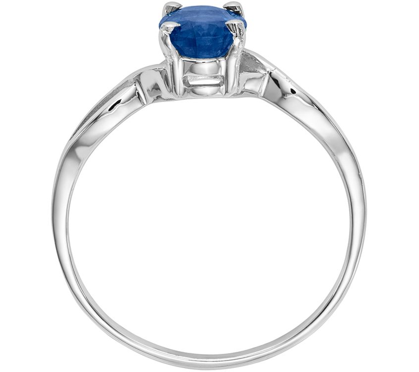 14K White Gold Oval Solataire Gemstone Ring - QVC.com