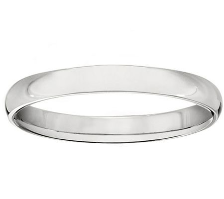 Women's Platinum 3mm High Polish Comfort Fit Wedding Band - QVC.com