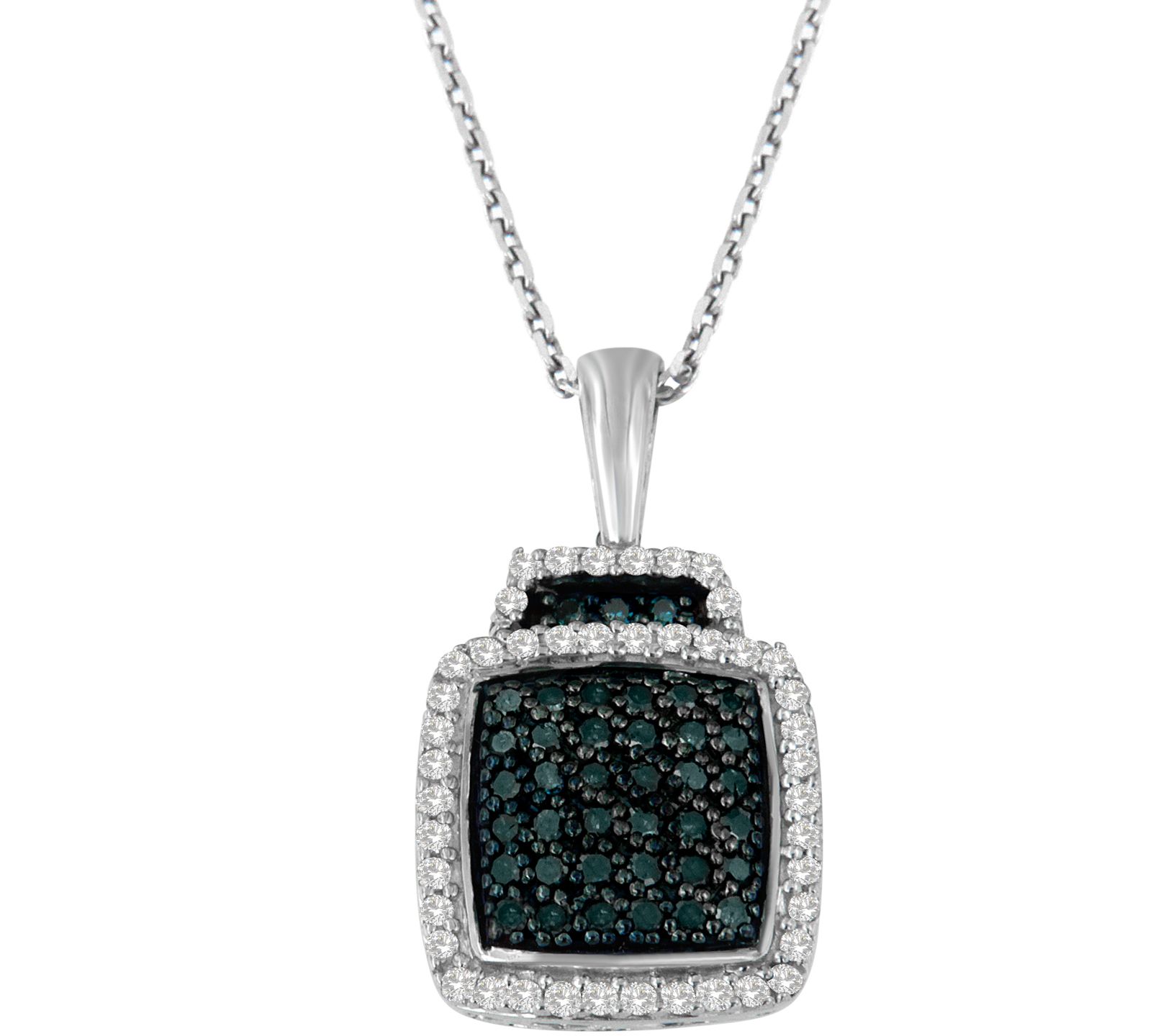 Affinity 1/2 cttw Blue & White Diamond Pendant Sterling