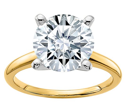 Moissanite 3.45 cttw Round Solitaire Ring, 1 4K