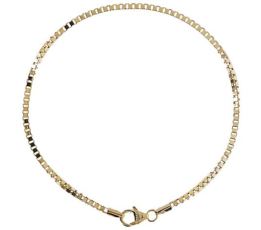 Italian Gold 9" Polished Chain Anklet, 14K 3.0g
