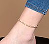 Italian Gold 9" Polished Chain Anklet, 14K 3.0g, 2 of 3