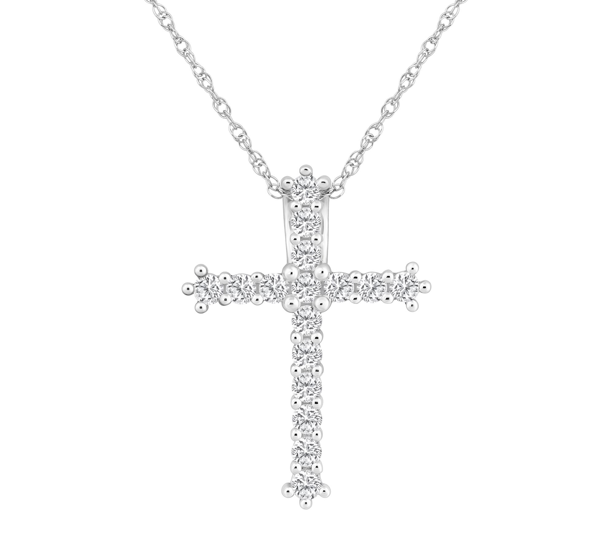 14K Gold Affinity 1.00 cttw Diamond Cross Penda nt