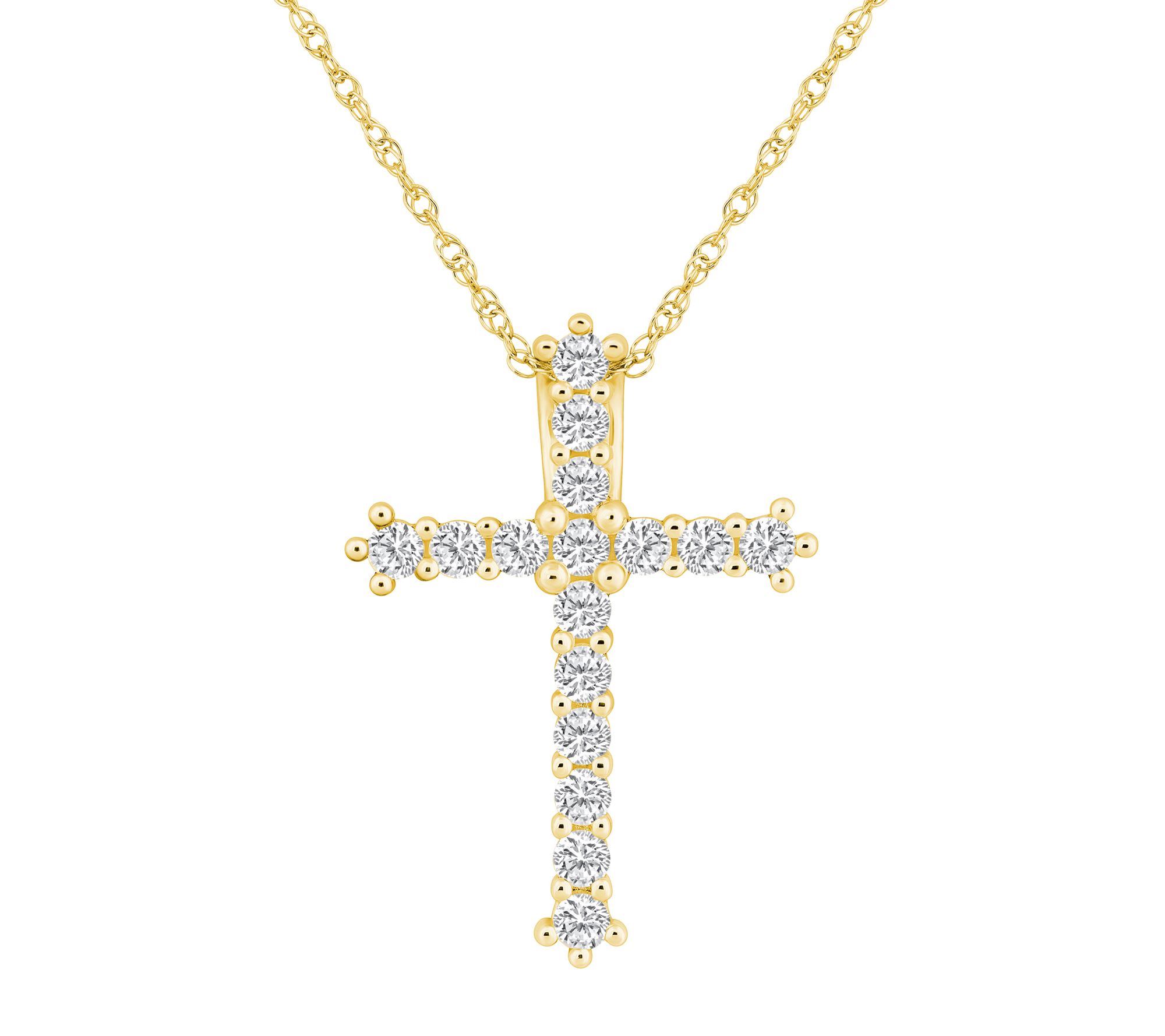 14K Gold Affinity 1.00 cttw Diamond Cross Penda nt