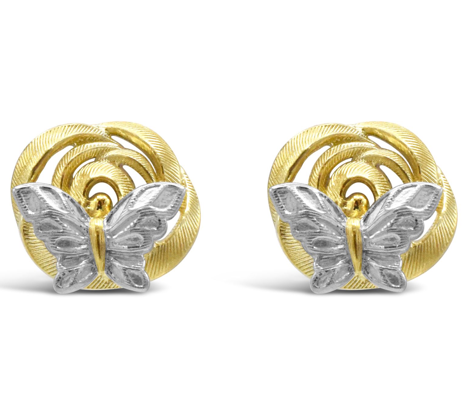 Ariva Sterling Silver & 14K Gold Clad ButterflyEarrings