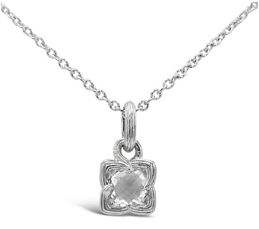 Ariva Sterling Silver White Topaz Pendant withChain